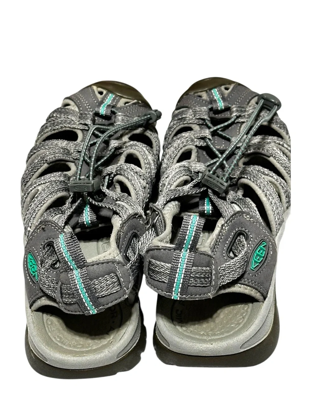 Keen Whisper Closed Toe Hiking Sport Waterproof Grey & Peacock Green Sandals
